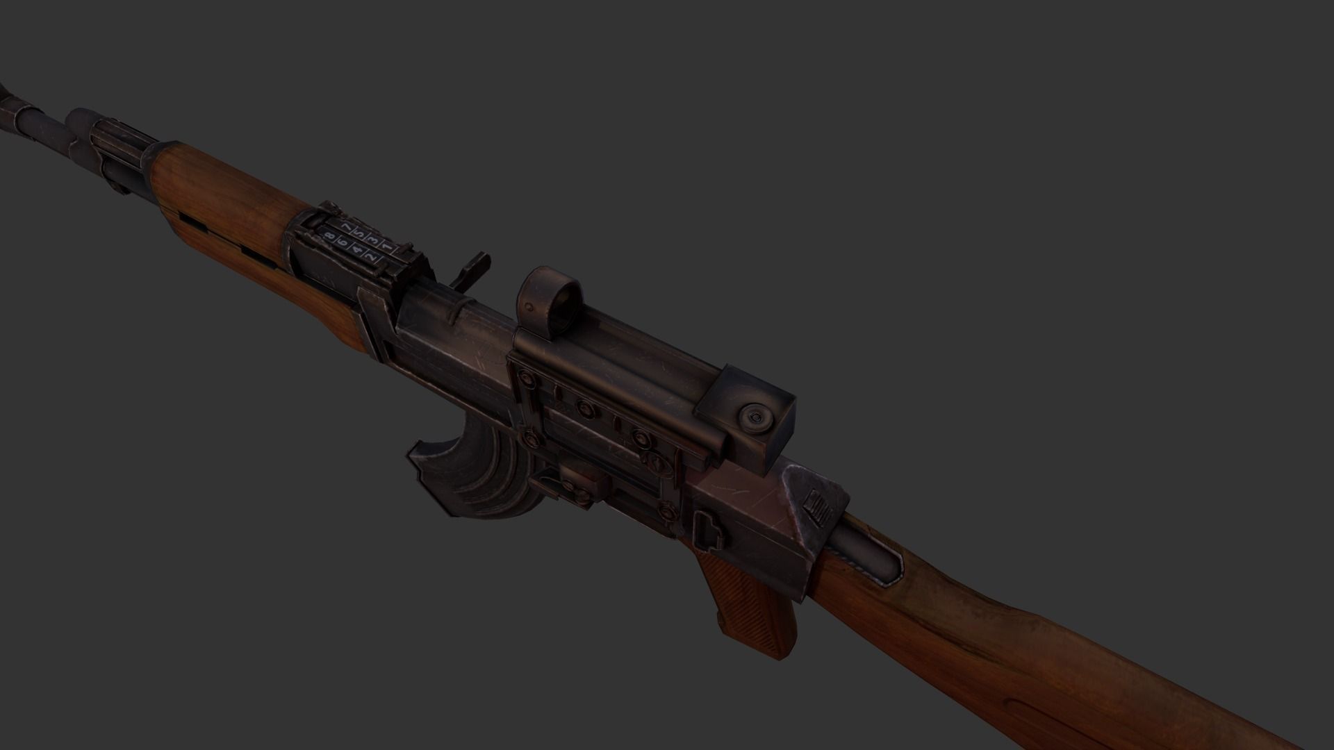 AK-74 rifle Low-poly 3D model_3