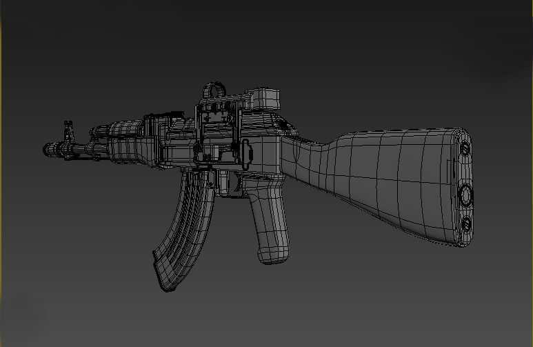 AK-74 rifle Low-poly 3D model_9