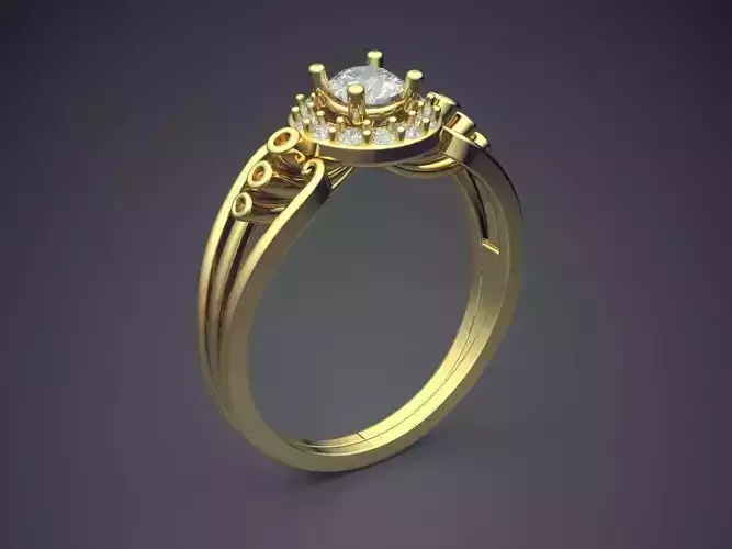 Ring With Diamonds R-2958 3D print model