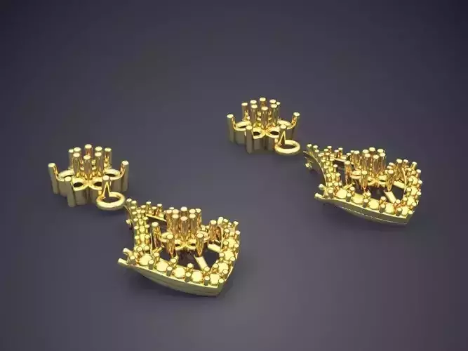 Earrings With Hanging Ornaments PS 692 2 3D print model