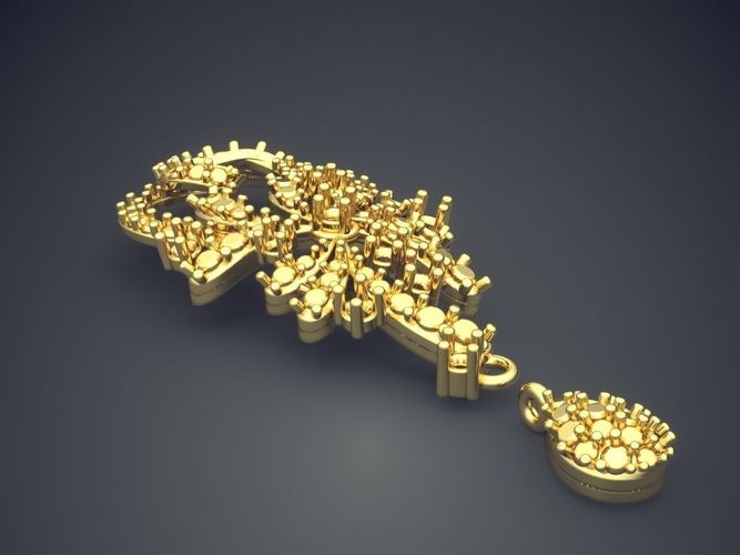 Pendant With Diamonds PS-681 3D print model