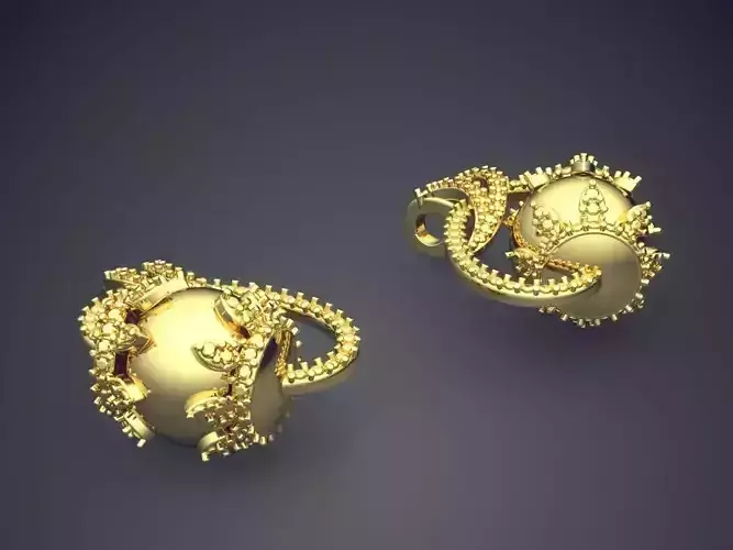 Earrings With Little Golden Egg PE27 3D print model