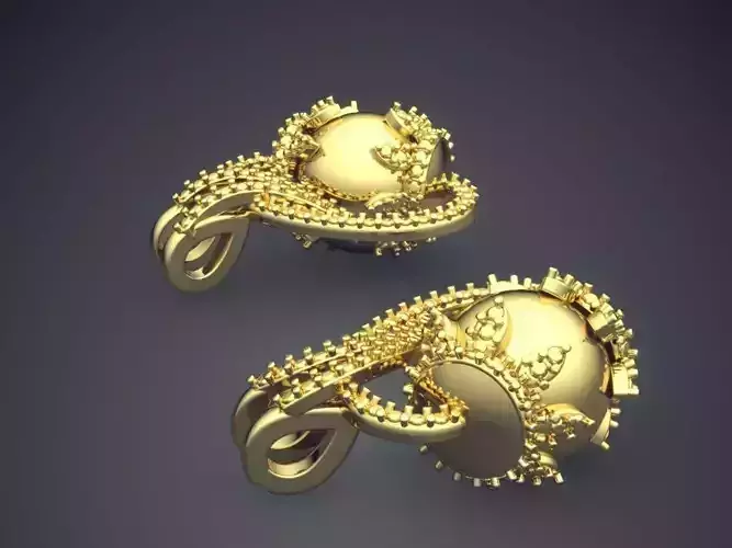 Earrings With Little Golden Egg PE27