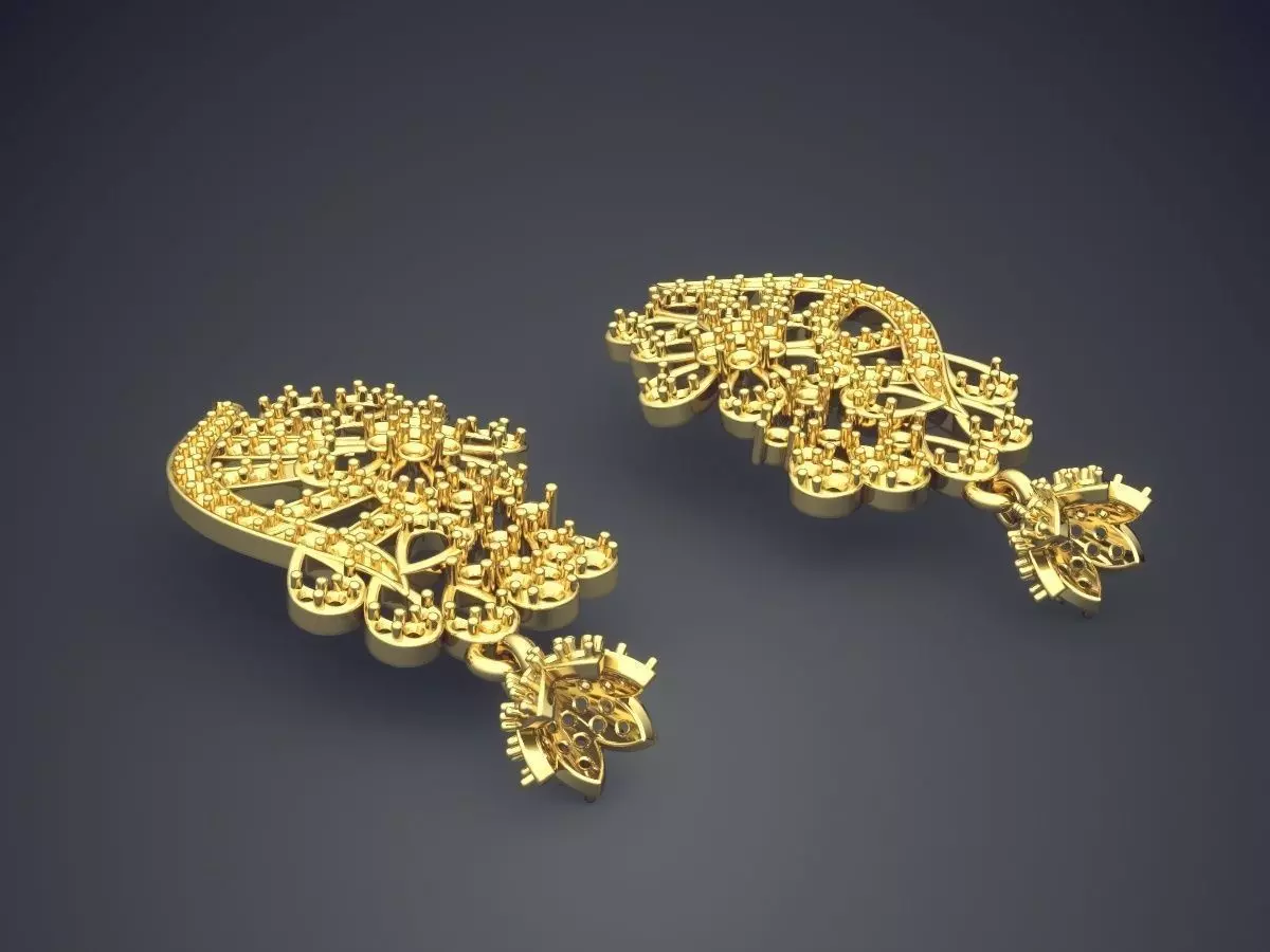 Very Detailed Luxury Earrings PE23 3D print model