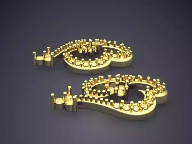 Clover Shaped Hanging Earrings PE07