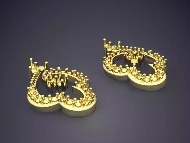 Clover Shaped Hanging Earrings PE07 3D print model