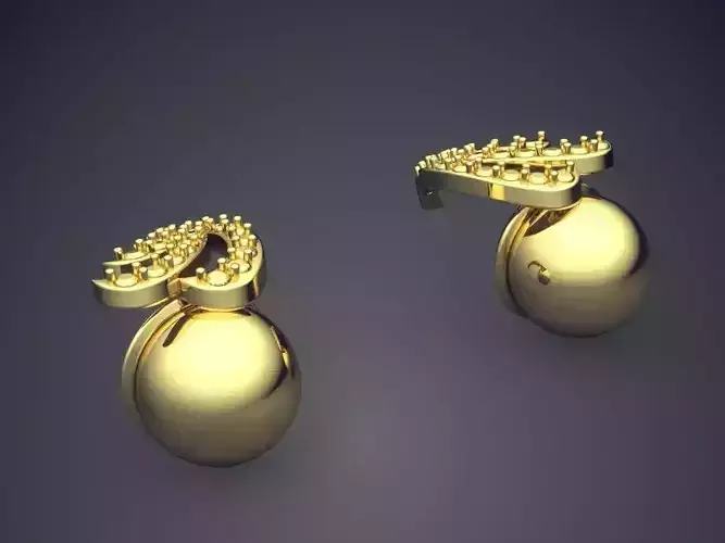 Earrings With Hanging Spheres PE02 3D print model