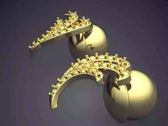 Earrings With Hanging Spheres PE02