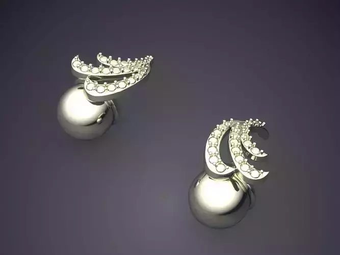 Earrings With Hanging Spheres PE02