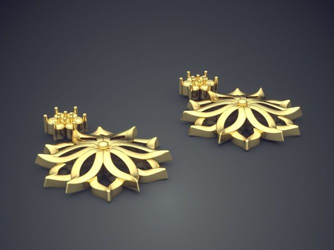 Star Shaped Earrings 3D print model