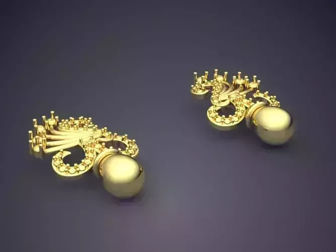 Earrings With Very Detailed Ornaments P14 2 3D print model