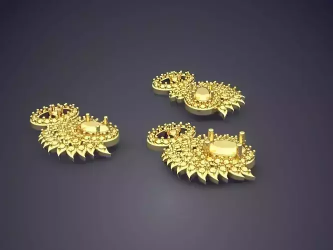 Hanging Earrings With Sharp Ornaments P10 2