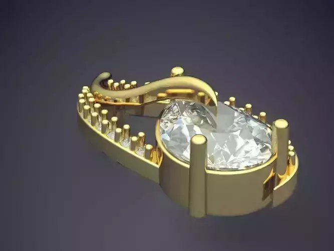 Pendant With Diamonds P-1909-2 3D print model