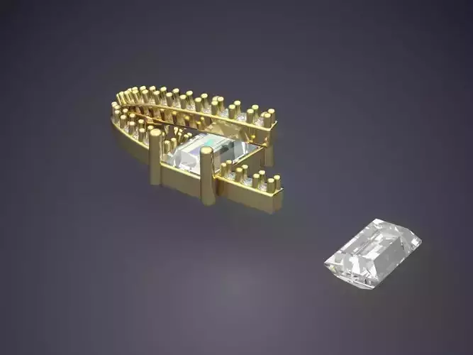 Pendant With Diamonds P-1907 3D print model