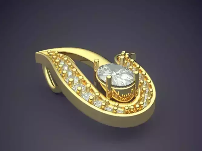 Pendant With Diamonds P-1904 3D print model