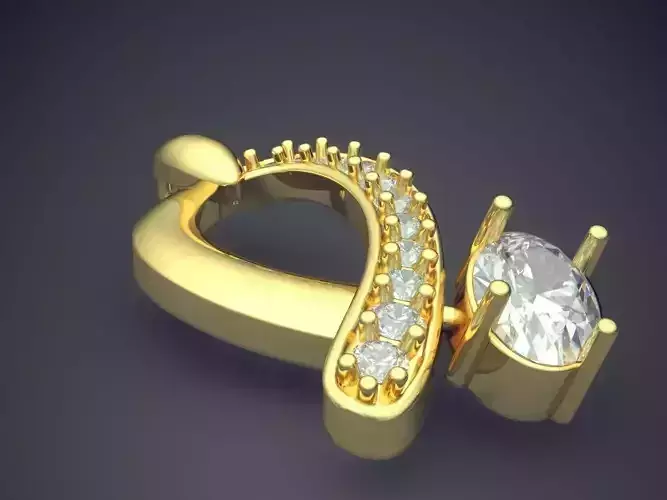 Pendant With Diamonds P-1902 3D print model