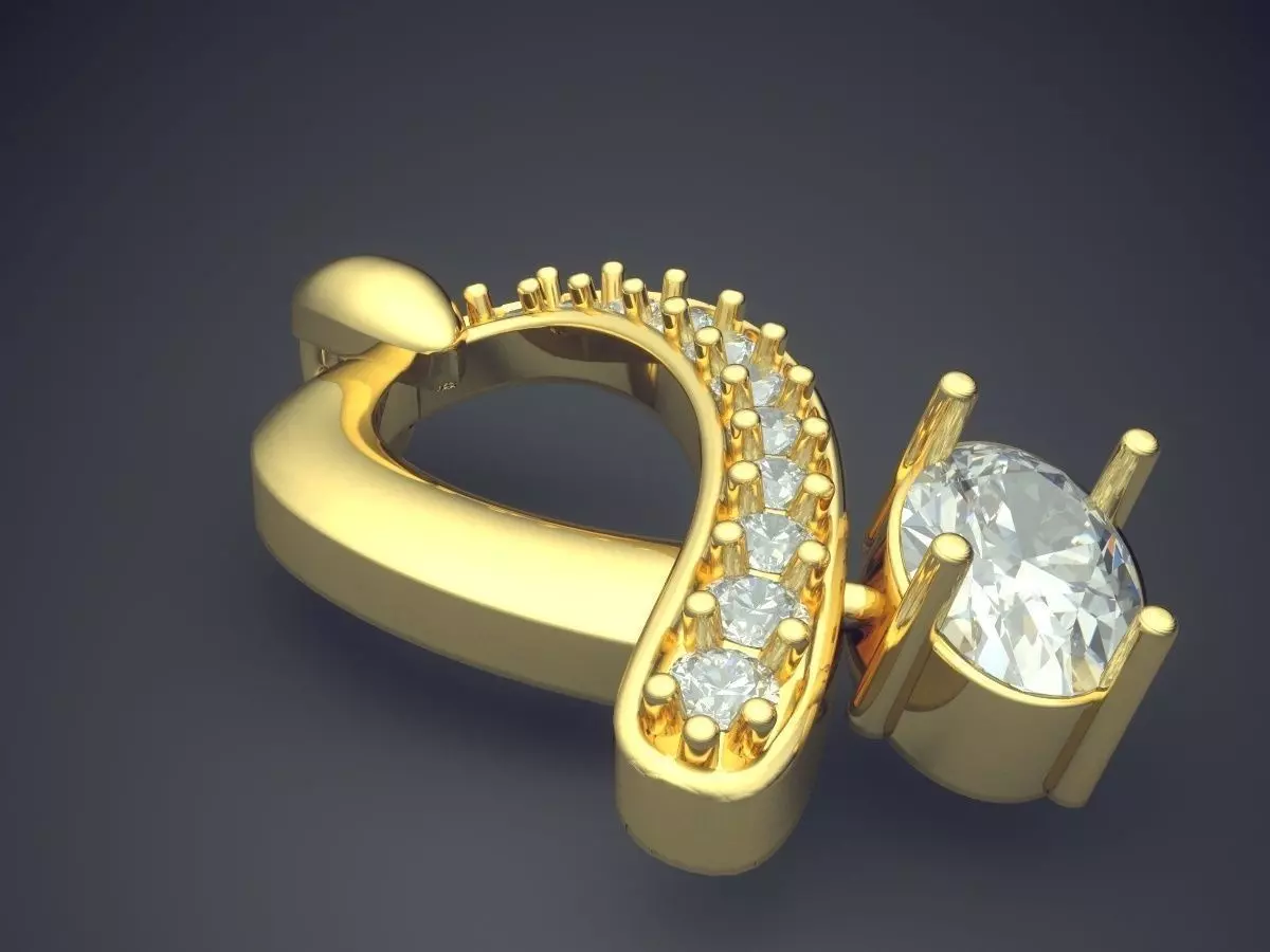 Pendant With Diamonds P-1902 3D print model_0
