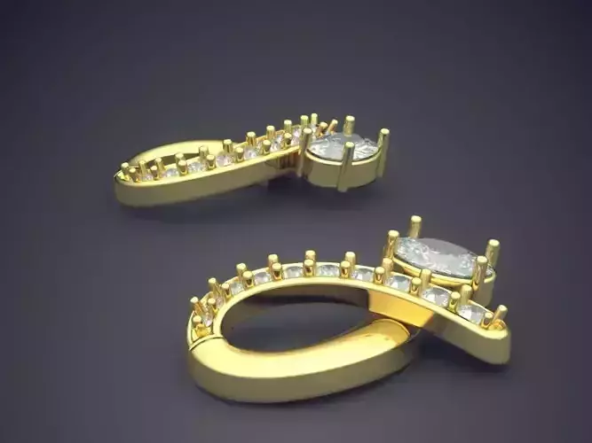 Earrings With A Clip And Diamond P 1902 2 3