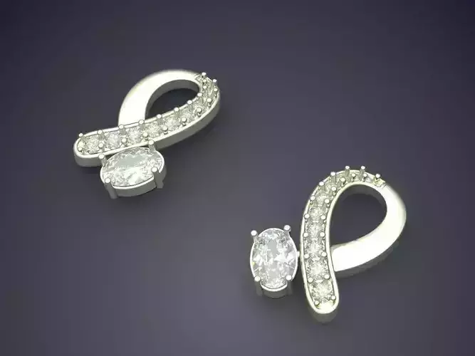 Earrings With A Clip And Diamond P 1902 2 3