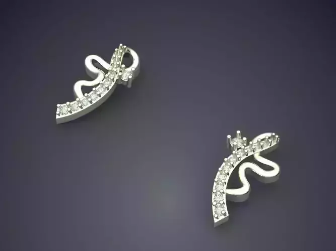 Small Earrings With Square Diamond P 1865 2 3