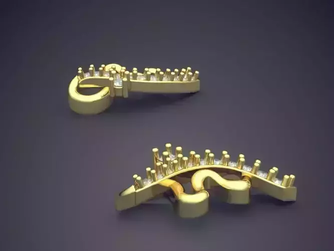 Small Earrings With Square Diamond P 1865 2 3