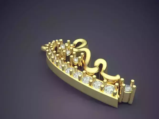 Pendant With Diamonds P-1864 3D print model