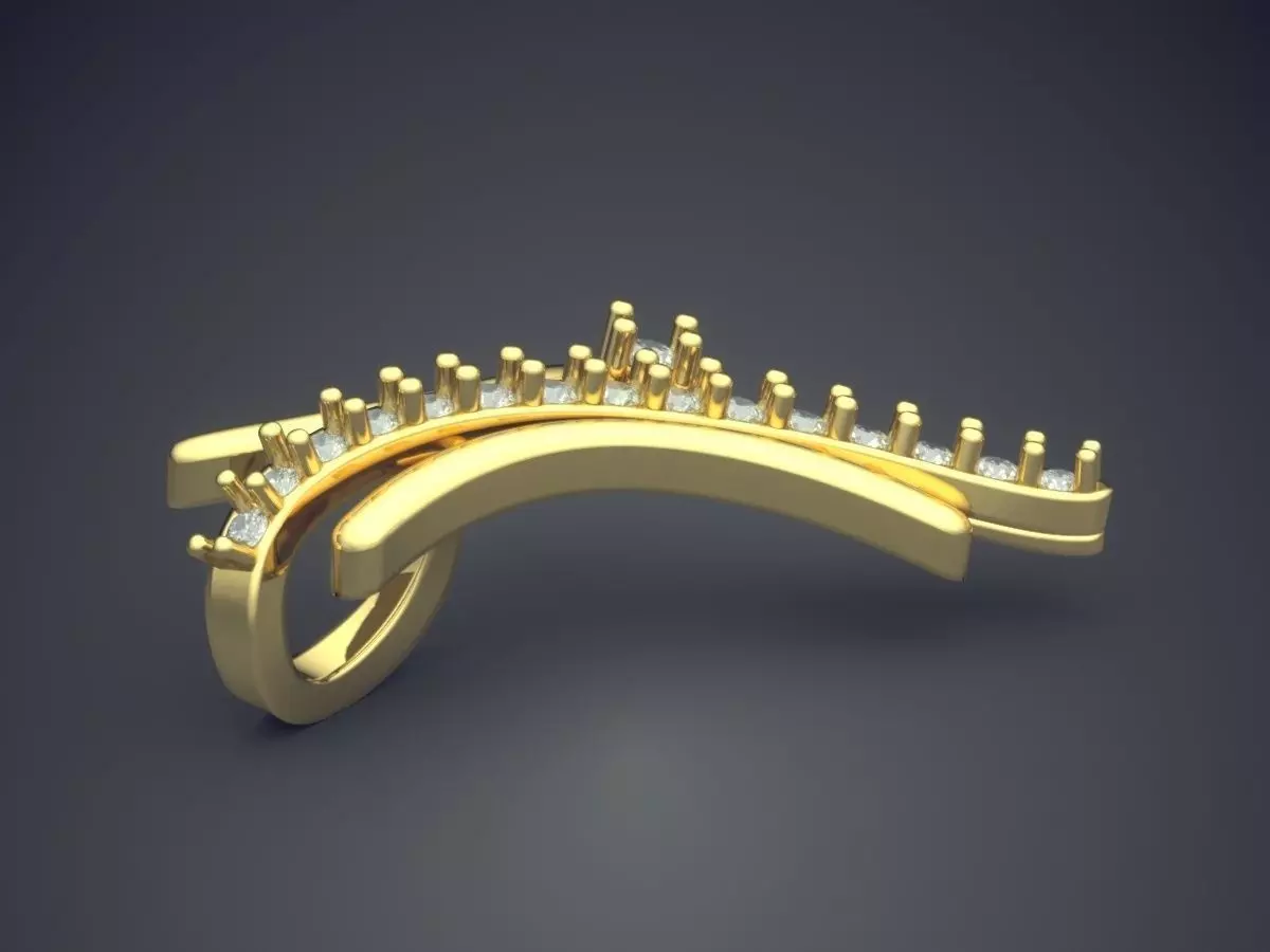 Pendant With Diamonds P-1861 3D print model_3