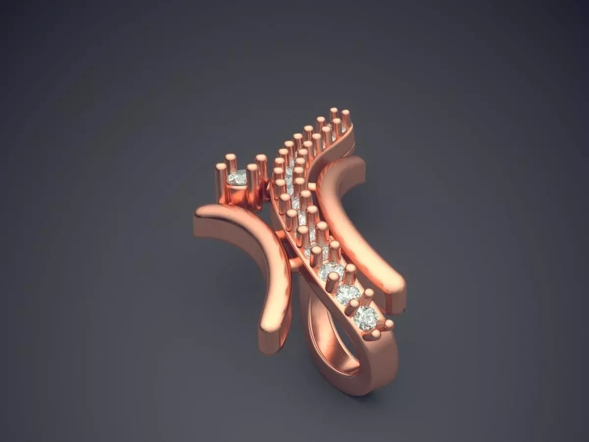 Pendant With Diamonds P-1861 3D print model_2