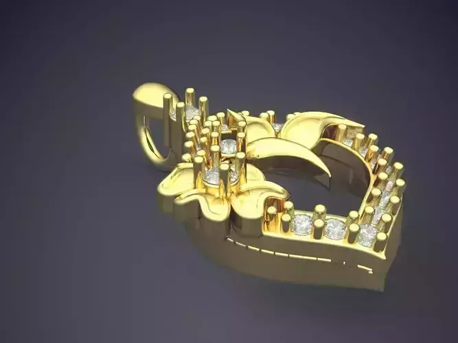 Pendant With Diamonds P-1838 3D print model
