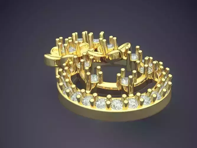 Luxurious Pendant With Diamonds P-1837 3D print model