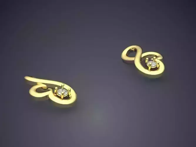 Thin Shaped Earrings P 1832 2 3D print model