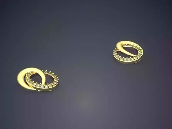 Intertwine Earrings With Two Rings P 1832 2