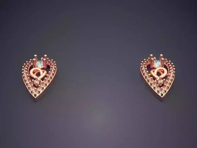 Rain Drops Shaped Earrings With Diamonds On Sides P 1825 2