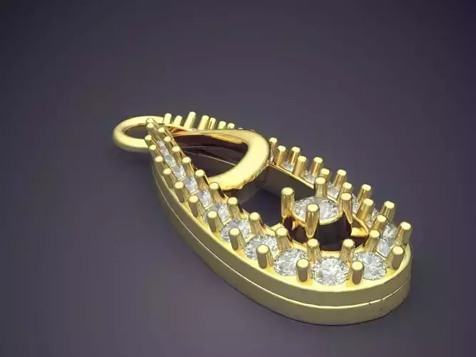 Pendant With Diamonds P-1822 3D print model
