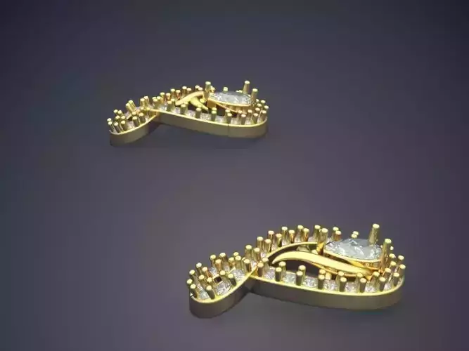 Earring Shaped Like Number Eight With Diamond Inside P 1817 2