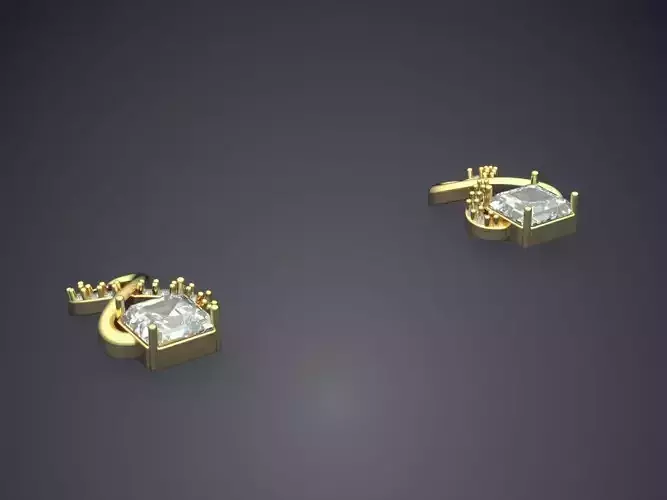 Thin Earrings With Diamond On The Bottom P 1816 2