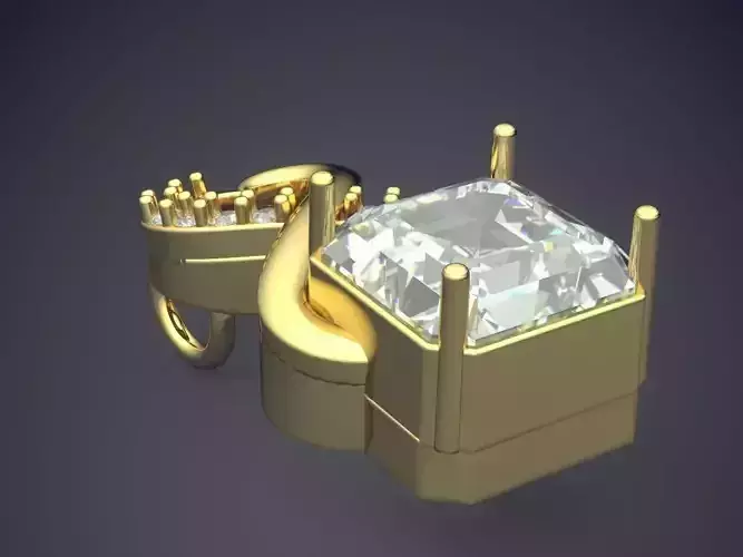 Pendant With Diamond P-1816 3D print model