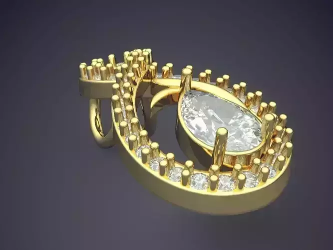 Pendant With Diamonds P-1817 3D print model
