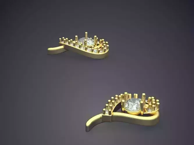 Earrings With A Diamond In The Middle P 1815 2