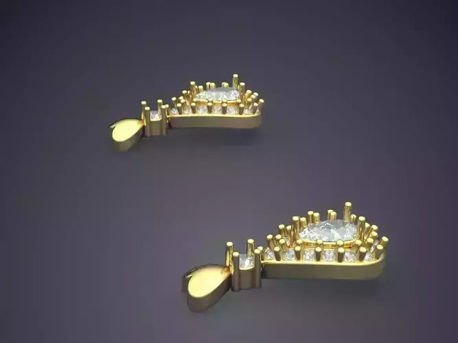 Hanging Rain Drop Shaped Earrings P 1812 2