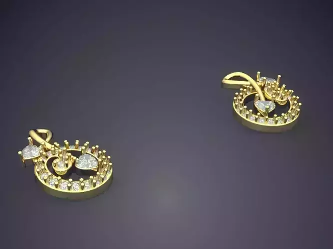 Luxurious Cufflinks With Diamonds P-1813 3D print model