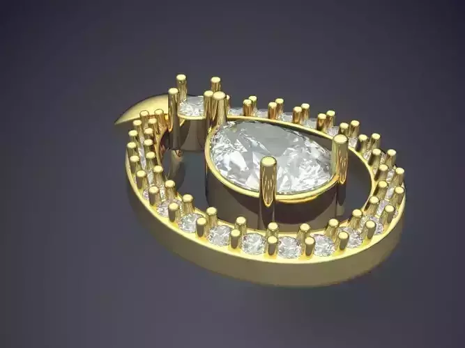 Pendant With Diamonds P-1811 3D print model
