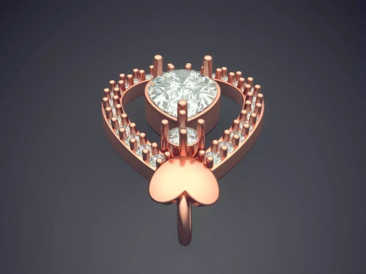 Pendant With Diamonds P-1811 3D print model_2