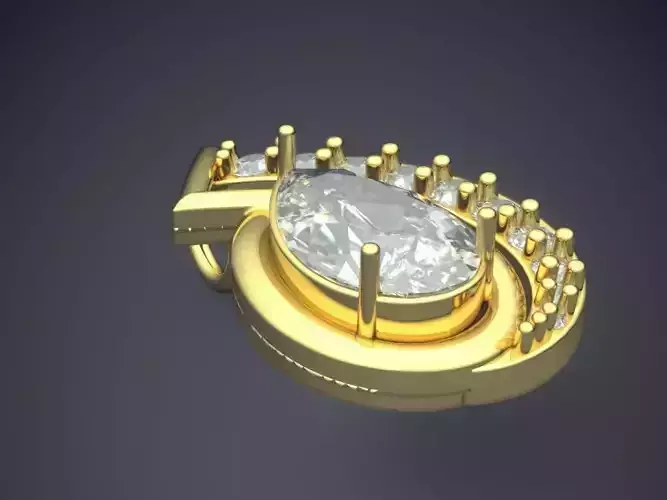Pendant With Diamonds P-1810 3D print model