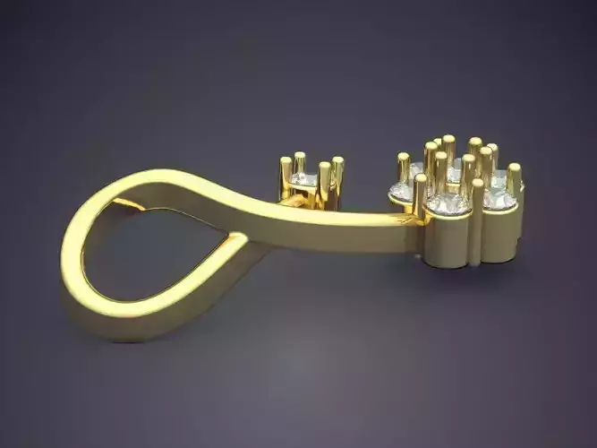 Flower Motif Pendant With Diamonds P-1809