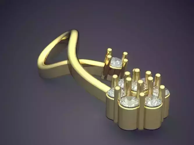 Flower Motif Pendant With Diamonds P-1809 3D print model