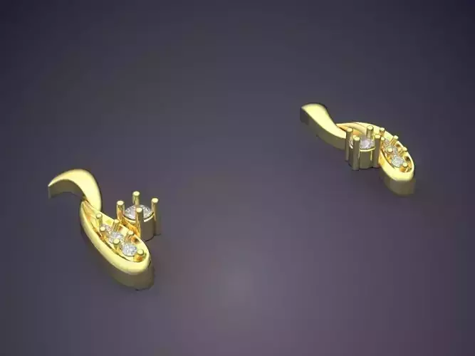 Hook Shaped Small Earrings P 1808 2 3D print model