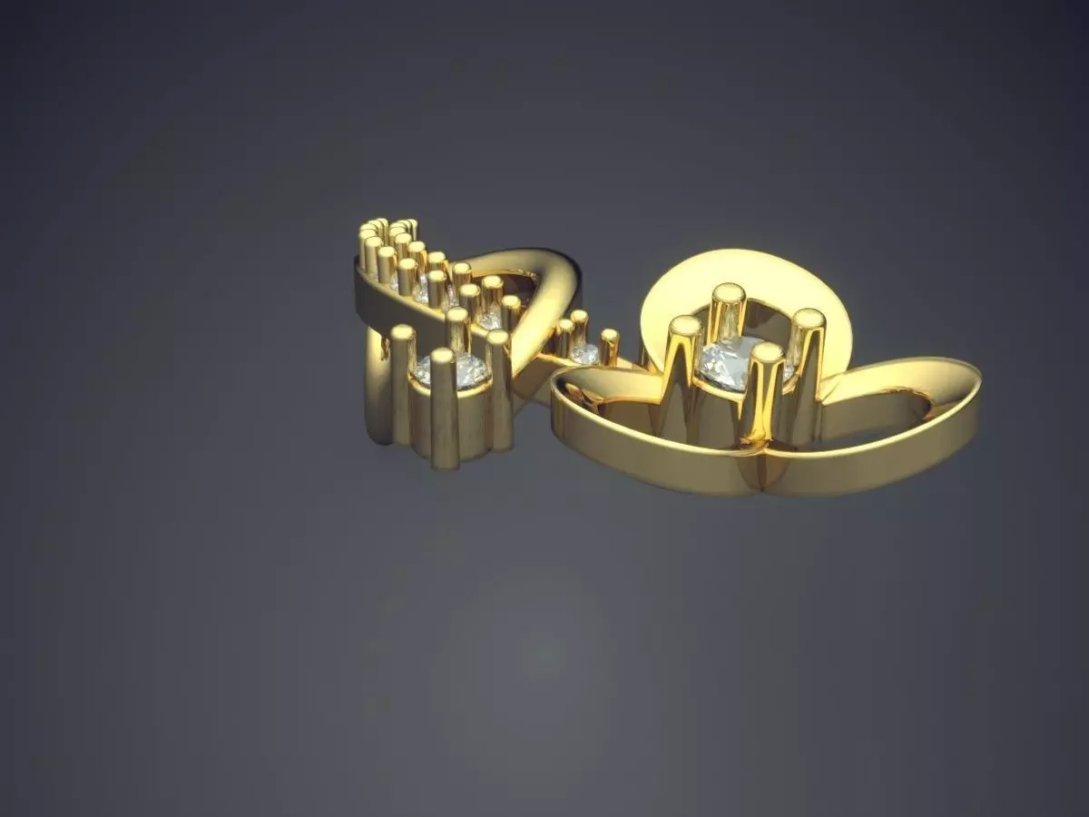 Pendant With Diamonds P-1807 3D print model_0