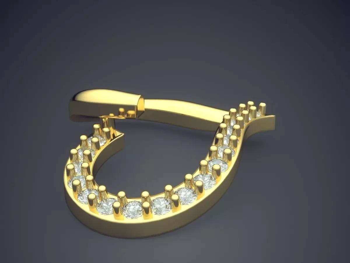 Heart Shape Pendant P-1806 3D print model_3