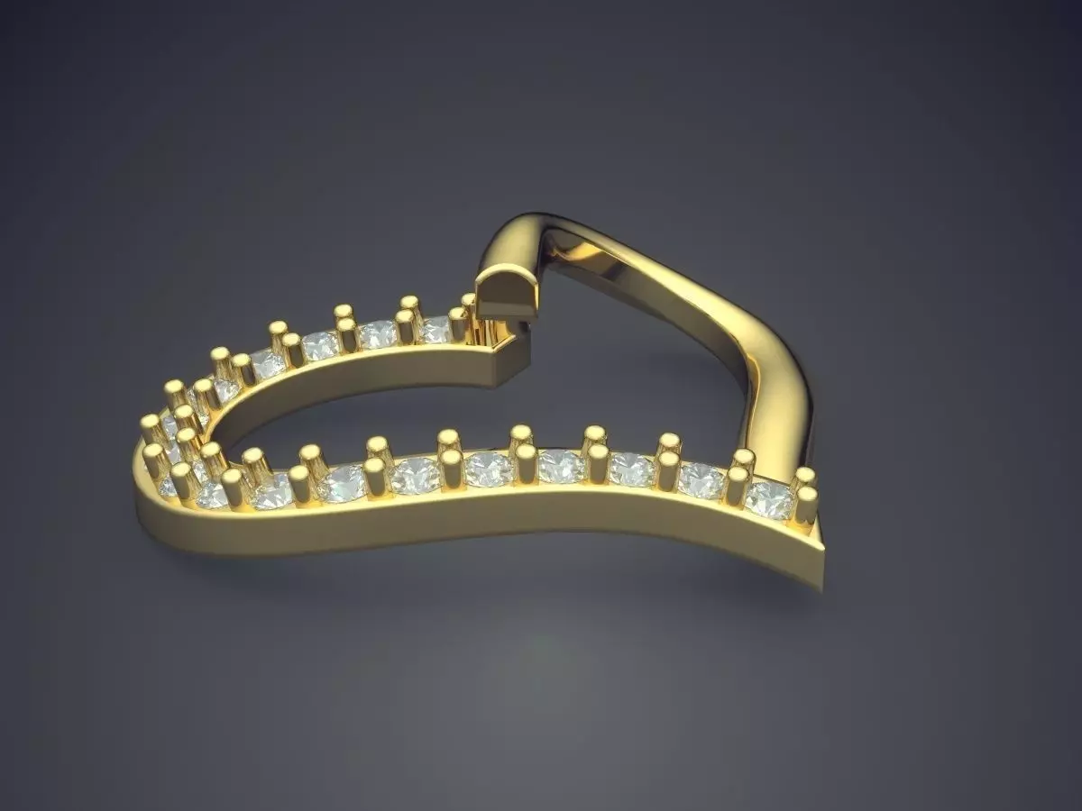 Heart Shape Pendant P-1806 3D print model_0